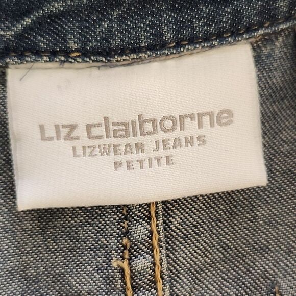 LIZ CLAIBORNE Lizwear Jeans Denim 3/4 Sleeve Collared Long Maxi Dress Petite 2 - Picture 4 of 12